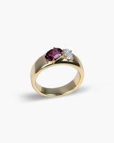 Rhodolite Garnet Diamond Ring